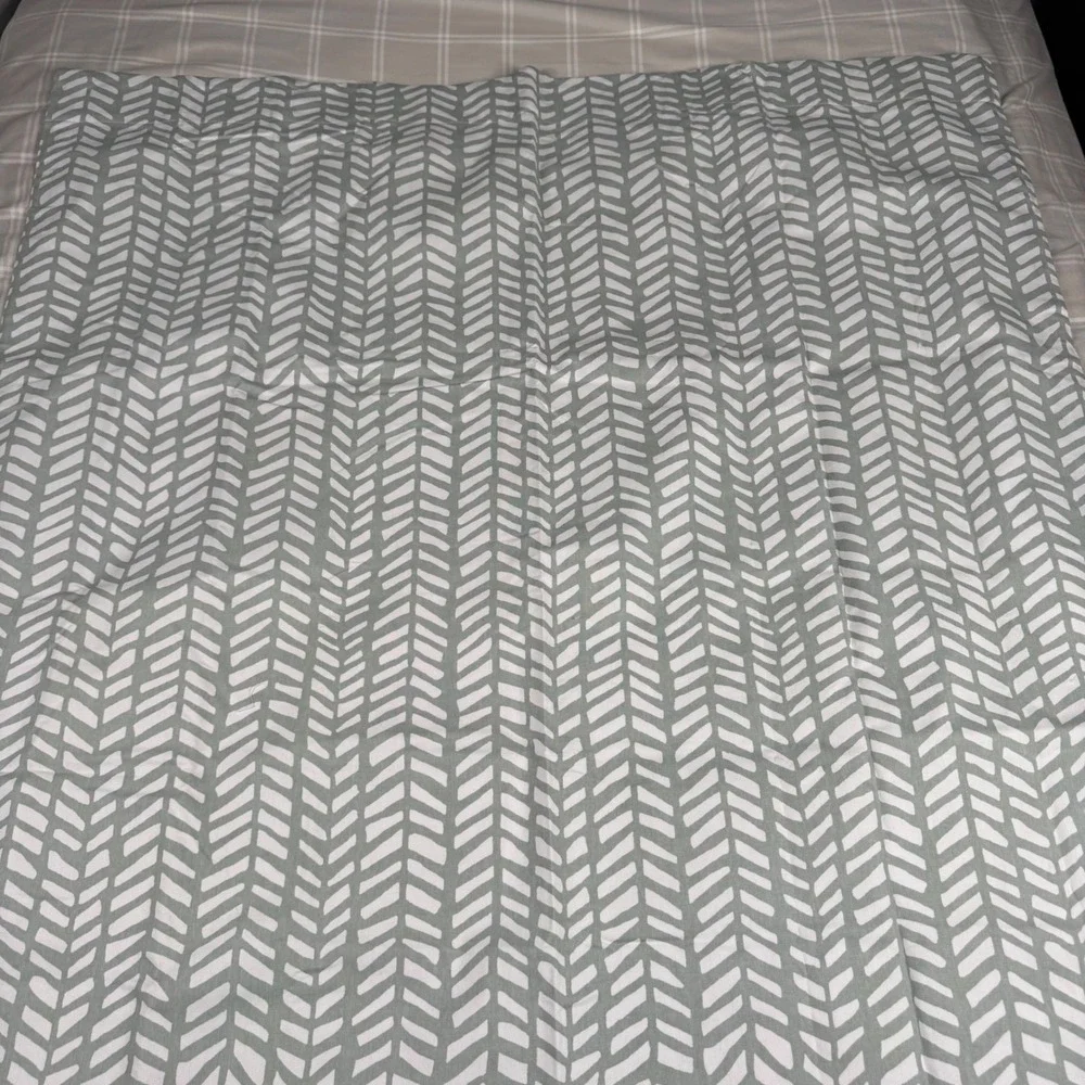 Pottery Barn Kids Blackout Curtain Panel Sage Broken Arrow Herringbone 44x63